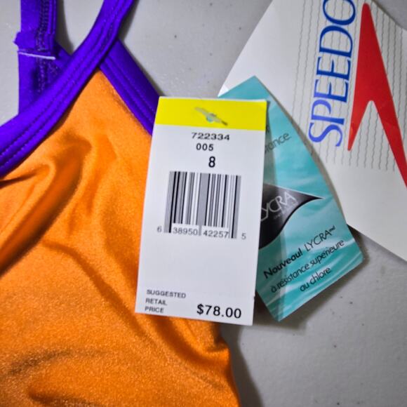 NWT Speedo Tankini Color Block Pullover Swimming Top Women's Size 8 - Picture 4 of 4